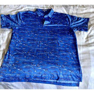 Peter Millar XL Polo Summer Comfort Blue Boats- Excellent